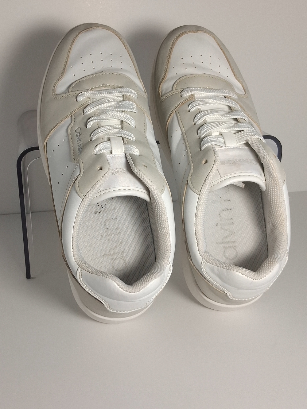 Calvin Klein White and Beige Low-Top Women's Sneakers Size 9M - Picture 13 of 14